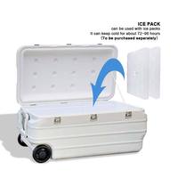 LIHENG Refroidisseur isotherme de pêche en polystyrène pour transport de Offre Spéciale 170L Grande glacière à glace avec roues et thermomètre intégré