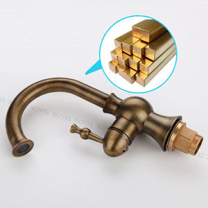 European Style Chrome Round 59-1 Brass Basin Faucet, Antique Style Hot and Cold Basin Water Tap - Product Image 5