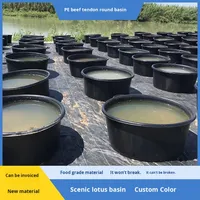 Pot rond en plastique PE de qualité alimentaire pour nénuphar noir, moulage par rotation, logo personnalisé, bassin à usage unique, Chine, Fujian