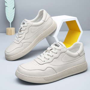 Nouvelles chaussures décontractées pour hommes - chaussures en cuir véritable confortables pour hommes, baskets blanches - Product Image 6