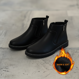 Bottes Chelsea d'Hiver en Fourrure Polaire de Base pour Homme Bottes de Neige en ZG-TT618 Noir - Product Image 1