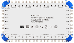 Multicommutateur satellite numérique HD 17 entrées 16 sorties, répartiteur de signal <span class=keywords><strong>LNB</strong></span> en cascade <span class=keywords><strong>DiSEqC</strong></span> 17 avec boîtier métallique pour centre de distribution CATV - Product Image 4