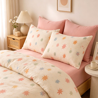 Ensemble de literie 4 pièces en coton 100% avec imprimé étoiles colorées, housse de couette pour chambre à coucher, textile de maison, vente en gros