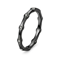 Bague de queue minimaliste en bambou micro-incrustée de zircons, accessoires de mode unisexe personnalisés et tendance, nouveauté pour le commerce international