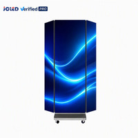 Pantalla LED Móvil de 3 Paneles, Tipo Cartel, con Base, 4K, Delgada, Señalización Digital sobre Ruedas para Tiendas, Centros Comerciales y Exposiciones