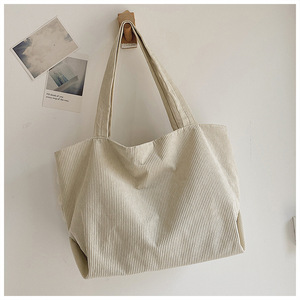 Sac fourre-tout simple rétro en velours côtelé à une épaule <span class=keywords><strong>de</strong></span> grande capacité personnalisé - Product Image 3
