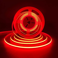 SXZM 480Leds/m 8MM 12/24V Lampu Strip Fleksibel Linier Merah Putih 5K COB LED Pencahayaan Langit-langit Dalam Ruangan Dekorasi Bodi Tembaga