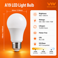 Ampoules LED WOOJONG CE ERP Foco 9W E27 A60 840 Lumens AC pour aménagement paysager