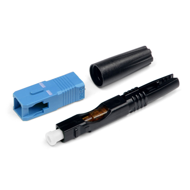SC UPC Optical Fiber Fast Connector Assembly Fiber Optic Pre Polished Field Installable Indoor Drop Cable Connector APC