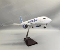 Modèle d'avion en résine de haute qualité 47CM B747MAX United Airline 1:150 avec lumières LED personnalisables, jouet unisexe