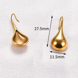 Pendientes Colgantes de Acero Inoxidable para Mujer, Pulidos, en Forma de Gota, Color Plata/Oro, Accesorios de Joyería para Perforación de Oreja - Product Image 2