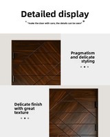 Porte d'entrée double à ouverture latérale en noyer, porte composite insonorisée en bois massif, porte en bois massif peinte de style européen, portes d'entrée