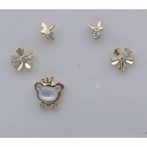 Affascinante Set di gioielli Vintage in due pezzi rame placcato oro con zircone alla moda e alla moda - Product Image 1