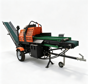 Fendeuse de bois mobile à moteur essence 15 CV avec scie à chaîne, diamètre de coupe max. 400 mm, machine à couper et fendre le bois de chauffage - Product Image 1