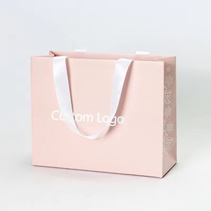 Sacs en papier personnalisés, sac cadeau, nouveautés, logo personnalisé, anniversaire, mariage, emballage de luxe, personnalisé, blanc, Saint-Valentin, Hopping <span class=keywords><strong>Ba</strong></span> - Product Image 1