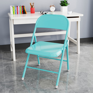 Portable Iron Modern Folding Dining Chair Durable Simple Backrest Training Conference Office Student Living Room School - Product Image 6