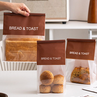 Sacs à pain en papier kraft avec fenêtre, sacs de boulangerie à fermeture à l'angle pour emballage alimentaire à emporter (Mochi, biscuits, pâtisseries)