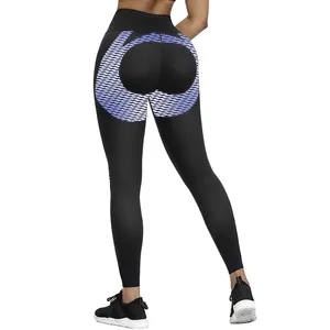 Custom Activewear Transparent Mesh Design High Waist Tummy Control Limax Fabric Women High Waist Yoga Pants