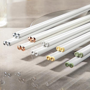 Baguettes en alliage Yicai, 5 paires, noires, rondes, antidérapantes, résistantes à la chaleur, vaisselle de table pour la maison - Product Image 2