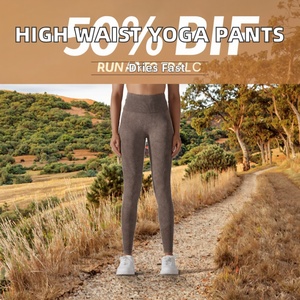 Pantalones de Yoga Largos para Mujer, Cintura Alta Elástica, Resistentes a las Arrugas, Sin Costuras, de Secado Rápido, para Deportes, Fitness, Running y Entrenamiento - Product Image 2