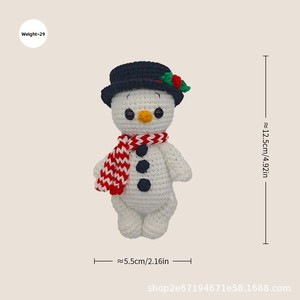 Figurine de bonhomme de neige en coton crochetée à la main, accessoire <span class=keywords><strong>photo</strong></span> de Noël mignon et original, adorable cadeau de Noël tricoté - Product Image 2