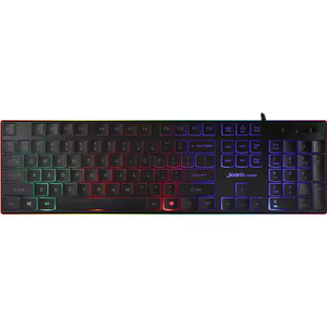 Jedel Keyboard permainan, lampu LED profil rendah ramping 104 kunci dengan versi bahasa disesuaikan pencahayaan warna-warni - Product Image 1