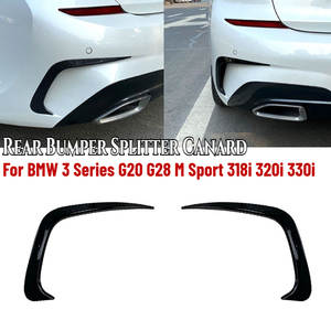 Para <span class=keywords><strong>BMW</strong></span> Serie 3 G20 G28 <span class=keywords><strong>M</strong></span> <span class=keywords><strong>Sport</strong></span> 318i 320i 330i 2019-2022, cubierta embellecedora de salida de aire lateral del parachoques trasero, alerón divisor, adhesivo OLIVER - Product Image 4