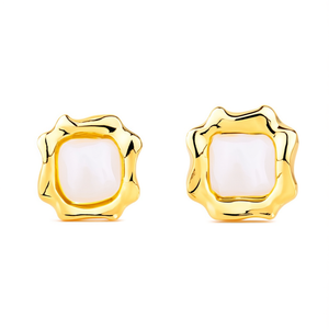 Fashion Stud Earrings 316L Stainless Steel PVD Gold Plating Sustainable Resistant - Product Image 2