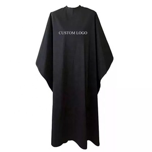 Delantal de Barbero Impermeable Negro con Logotipo Personalizado OEM, Capa para Salón de Belleza, Corte de Cabello, Maquillaje, Peluquería - Product Image 1