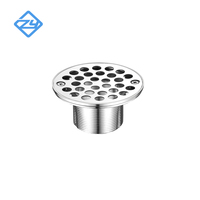 Siphon de douche rond en laiton chromé avec grille en acier inoxydable, bonde de sol en laiton, installation facile