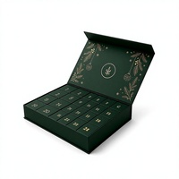 Boîte de calendrier de l'avent rigide personnalisée en carton épais avec fermeture à 24 tiroirs pour emballage cadeau et branding des fêtes