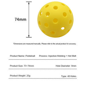 Chifory Sports Moulage par injection TPE personnalisé Coloré 40 trous 26 trous Design Logo Usapa Approuvé Pickleball Pickle Ball - Product Image 5