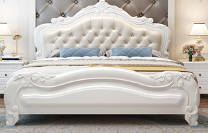 Lit double en bois massif américain 2026 personnalisable et réglable, 1,8 m, design européen moderne, lit de princesse de luxe pour chambre principale - Product Image 3