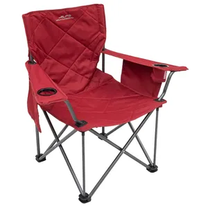 حار بيع مخصص شعار في الهواء الطلق خفيفة الوزن الإطار المعدني الأحمر النسيج كرسي المحمولة كرسي تخييم قابل للطي