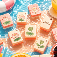 Mahjong Vintage Romantique Flottant sur l'Eau, Mahjong Américain à Thème Rose, Jeu de Tuiles pour Mariage, Cadeau pour Fête Nuptiale
