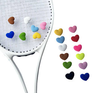 איכות גבוהה אישית מחבט רטט טניסאי לוגו מותאם אישית סיליקון גומי צורה לב צבע רב לחליבות טניס - Product Image 1