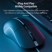 Mouse game kantor ergonomis, Laptop Tablet PC komputer kabel 3200DPI lampu RGB warna-warni lampu ergonomis klik diam untuk rumah pintar