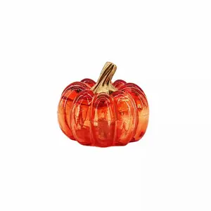 Plastic Pumpkin lantern Ornament Halloween Decor Party Acrylic PET Pumpkin with LED Light Tabletop Ornament