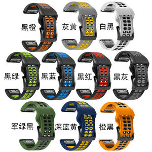 Bracelet de montre Sport pour <span class=keywords><strong>Garmin</strong></span> Forerunner, bracelet double couleur pour <span class=keywords><strong>Garmin</strong></span> 5X, bracelets en silicone 26 mm pour <span class=keywords><strong>Garmin</strong></span> Fenix 7/7X 22 mm 26 mm - Product Image 6