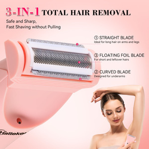 Hatteker Tondeuse Électrique Rechargeable 2-en-1 avec Écran LED et Lame en Céramique, Rasoir Épilateur pour Femme - Product Image 4