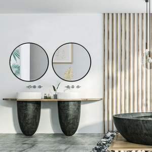 Top Seller <strong>Large</strong> Round <strong>Circle</strong> Wall Decor <strong>Mirror</strong> Bath <strong>Mirror</strong> with Black Metal Frame Metal - Product Image 1