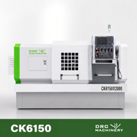 Tour CNC horizontal CK6150 à commande GSK, machine de tournage de métaux robuste à banc plat, déplacement de 300 mm sur les axes X et Z, 2000 mm max.