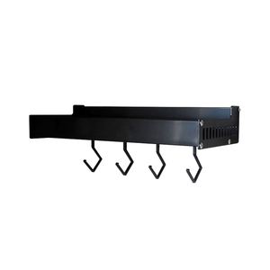 Black Kitchen Storage Racks Metal Hanging Wall Shelf With Hook Kitchen Display Stand