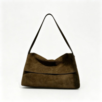Sacs Hobo Souples en Daim et Cuir de Vachette 2026 avec Logo Personnalisé pour Femmes, Sac Fourre-tout Vintage à Rabat Grande Capacité pour le Travail, Sac à Bandoulière