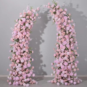 Y-HFA017 Artificial Wedding Arch <b>Flowers</b> Arrangement pink Rose Heart Arch with <b>Flowers</b> Wed Decor Silk Heart <b>Flower</b> Arch Backdrop - Product Image 4