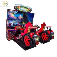 Nouveau simulateur de course haut de gamme pour adultes, équipement de jeu de course dynamique haute définition à 4 écrans de 55 pouces.
