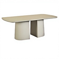 Fabricant de tables à manger en bois micro-laminé JJZ-015, style nordique moderne, grande table 1800x900mm pour la vente en gros et les projets hôteliers