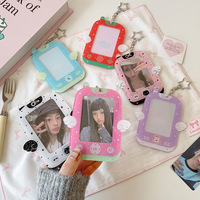 Porte-cartes en acrylique de 3 pouces pour smartphone, motif ange de dessin animé, porte-clés, étui pour badge d'étudiant, pochette pour photocarte K-Pop, protège-cartes de crédit