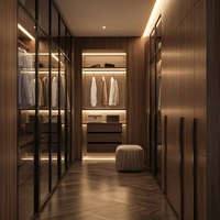 BALOM Dressing Moderne Haut de Gamme Personnalisé avec Îlot Central et Éclairage LED pour Chambre à Coucher, Meubles de Dressing OEM Vente en Gros