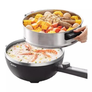 Sartén Eléctrica Midea de 4L, Antiadherente, Multifuncional, con Vaporera, para Uso Doméstico - Product Image 1